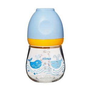 Cartoon Glass Baby Bottle 150ml for Newborns Wide Neck Design Heat Resistant with Anti Colic Nipple Feature