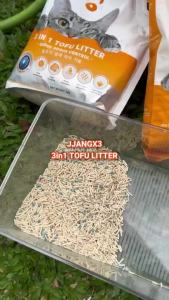 JJANGX3 Tofu Cat Litter – 3-in-1 (2KG) & 100% Classic (6L) Flushable Super Clumping Odour Control Pasir Kucing