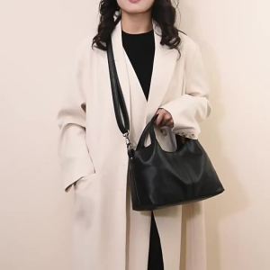 Retro-style small handbag simple patchwork design versatile tote bag for commuting adjustable wide shoulder strap can be carried as a shoulder bag or crossbody bag suitable for cross-border sales