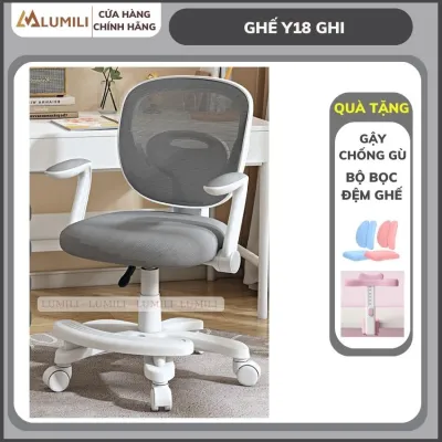 Ghế chống gù công thái học cao cấp Lumili DS2 mới thiết kế thông minh chống cong vẹo cột sống tạo tư thế ngồi chuẩn ghế chống gù