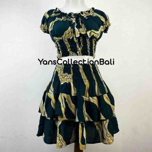Setelan rok pantai Bali wanita top karet tumpuk oneset