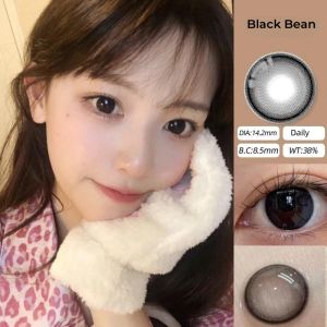 (COD) (0.00-8.00) kính áp tròng [Hàng ngày] Ống kính lớn có đường kính 142mm cho 1 cặp/2 kính áp tròng màu đen để sử dụng hàng ngày lens đen contact lenses