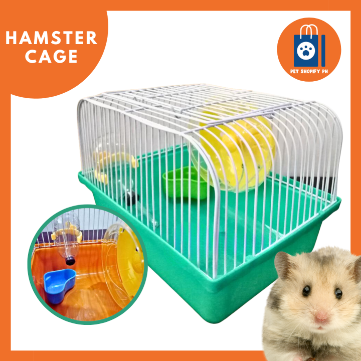 Picture of Hamster Cage with Running Wheel Water Bottle Food Pet House Mice Cage ...