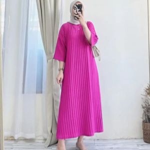 Namira Dress Gamis Maxi Muslimah LD 120 Bahan Knit Hornet