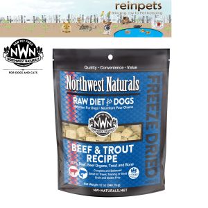 Northwest Naturals Freeze Dried Beef & Trout for Dogs- 12oz / 340g