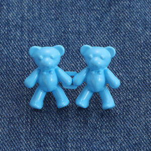 Indo - Kancing Jeans Bentuk Beruang Dapat Dilepas Pasang / 2Pcs Cute Bear Kancing / Kancing Pengecil Jeans Bahan Metal