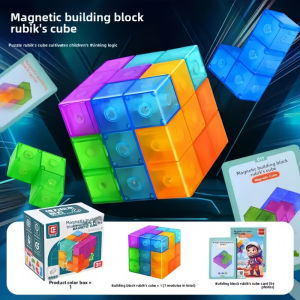 Oldlaiben 3D Magnetic Cube Puzzle Toys Magnetic Building Blocks Early Educational Puzzle Toys Montessori Toys