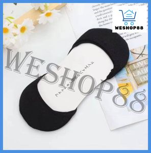WESHOP88 1pair Women Cotton Boat Socks Non-slip Silicone Shallow Mouth Summer Thin Stealth Invisible Socks High Heels Socks