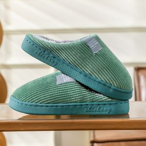 Homenhome hộ gia đình trong nhà chống trượt ấm dày đế mùa đông đế mềm sợi bông sang trọng Giày