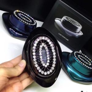 Nước Hoa Ô Tô Giảm Stress Cao Cấp Đính Đá Car Perfume Mùi Thơm Nhẹ Nhàng - Nước Hoa Trang Trí Xe Hơi - Nắp Oval