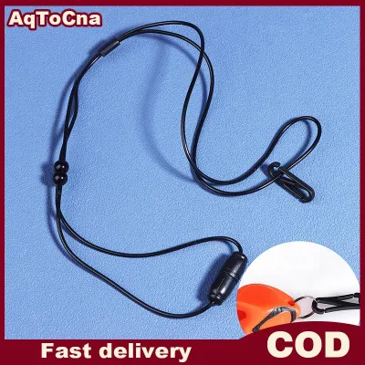 AqToCna Chất Lượng Cao Đa Năng Trọng tài Tiếng Còi Dây Buộc Màu Đen PVC Tiếng Còi Dây Đeo Dài Dây Buộc Chìa Khóa Treo Sợi Dây Thừng