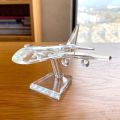 Crystal Cute Aircraft Figurines Glass Airplane Paperweight Ornament Statue Collectible Home Decor Christmas Birthday Gift, 12x12x6.5cm(4.73x4.73x2.56in). 