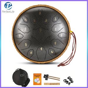 กลองลิ้นเหล็ก 12 นิ้วพร้อมกระเป๋าถือกลอง 15 โน้ตเครื่องเคาะโยคะการทำสมาธิเสียงบำบัด