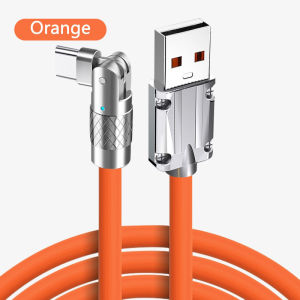 ♥Ready Stock Limit Free Shipping♥180 Degree Rotation Fast Charging 120W USB C Cable For Xiaomi Huawei Samsung Liquid Silicone 6A Type C Charger Data Game Cord