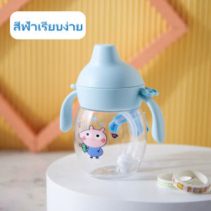 แก้วน้ำหัดดื่มกั้นสำลัก แก้วหัดดื่ม ไม่ดูดไม่ไหล 250ml，แก้วหัดดูด BPA free ทำความสะอาดได้ง่าย ทนทาน