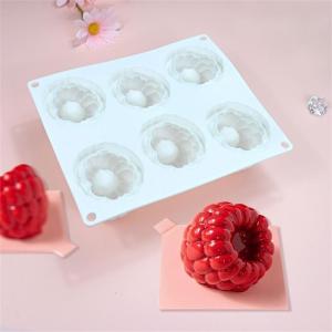 6 Cavity Raspberry Chocolate Baking Mould Grade Silicone Mousse Cake Mold for Family Gatherings and Celebration