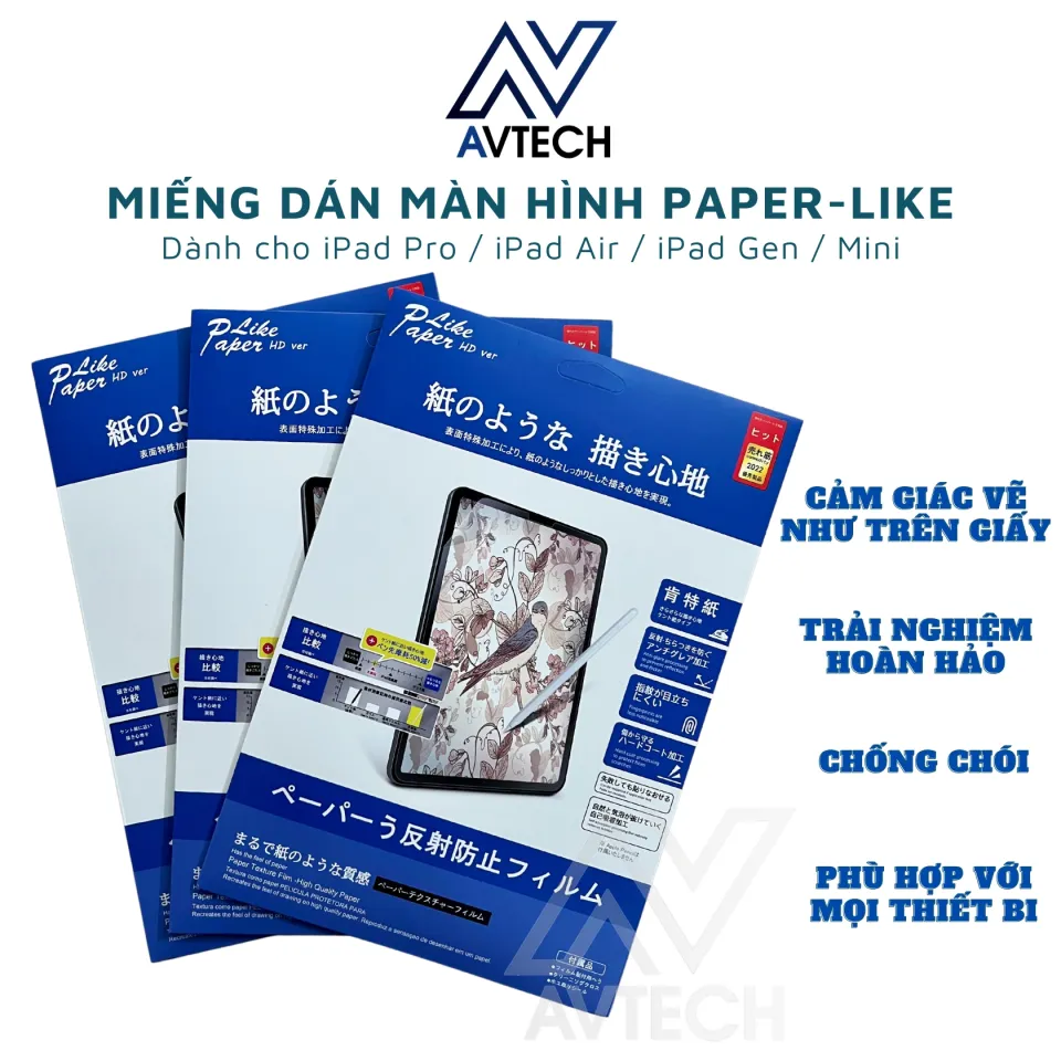 Miếng Dán Màn Hình Dành Cho iPad PaperLike Chống Vân Tay, Cảm Giác