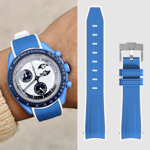 For Omega Swatch 20mm Curve Watch Strap Speedmaster MoonSwatch Planet Snoopy WatchBand Quick Release Wristband Rubber Bracelet2026