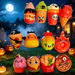 SIRENXI Tăng trưởng chậm Đồ chơi mềm Halloween Bí ngô Phục hồi chậm Đồ chơi giảm áp lực Phim hoạt hình Bóng ma Đồ chơi giảm căng thẳng Halloween Tiệc Halloween