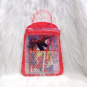 Alat Tulis Karakter Set Tas 7In1 / Stationery Free Tas Pensil Penghapus Rautan Buku Peralatan Menulis Sekolah-HOMIA