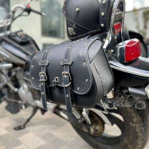Cặp túi da treo hông xe Suzuki GZ150A và các dòng xe máy xe motor tương tự