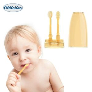 Oldlaiben 3in1 Baby Silicon Toothbrush Tongue Cleaner 0-2years Toddler Teeth Brush Oral Care Infant Berus Bayi