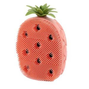SUGAR PLUMGUI Candy Color Fruit Shape Shower Brush Non-Slip Soft Hair Silicone Shampoo Brush Fashion Bath Supplies Shower Massage Brushes for Bathing