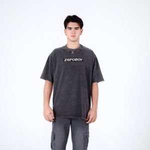 ZEROBOY- THE Bleached Diamond Logo " เสื้อยืดผ้าฟอกคลอเลคชั่นพิเศษแต่งเพชร "