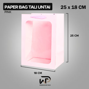 Paper Bag Tali Untai Pink | Paper Bag Kado Warna Pink |PaperBag Mika Hampers Souvenir Ulang Tahun|Tas Belanja Warna Coklat Kraft |Tas Kado Souvenir