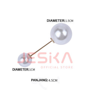 Peniti bros tuspin model tusuk pearl mutiara bulat mini satuan baju celana kerudung jilbab hijab cardigan estetik warna silver gold emas mewah cantik aesthetic
