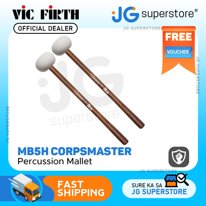 Vic Firth Corpsmaster Bass Drum Percussion Mallet (Pair) for Marching