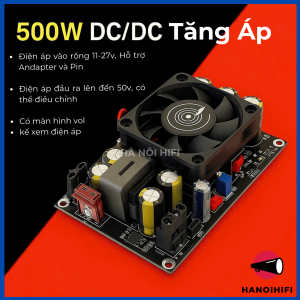 ZK PW500 Mạch tăng áp 500W DC-DC 11-27V ra tối đa 50V có màn hình hiển thị từ Wuzhi audio
