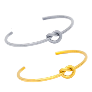 Thời trang mở Knot Bangle trong vàng thích hợp cho hợp thời trang phụ nữ người yêu độc đáo phụ kiện thời trang hàng ngày sử dụng bình thường