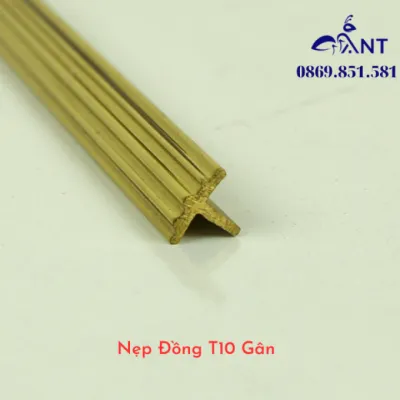 Nẹp Đồng T10 gân giá 1m Nẹp ron sàn Nẹp chống trượt cầu thang Nẹp tam cấp