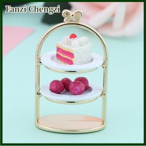 Fanzi 1 12 Dollhouse Miniature Dessert Pan Cake Stand Fruit Tray Doll Kitchen Toys