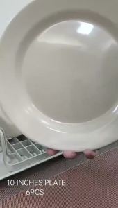 10” Wheat Straw & PP Plastic Plates - Versatile Dinner Plates for Home Parties and Everyday Dining