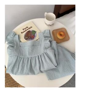 COD 2024 Stail Perancis Fesyen Baru Musim Panas Bahagian Atas Sling Segar dan Manis 200 Pakaian Rumah Suit Wanita Bera  sen