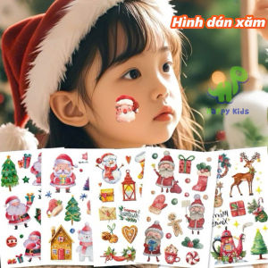 Hình dánhình xăm Giáng sinh cho bé tạm thời chống nước an toàn cho bé