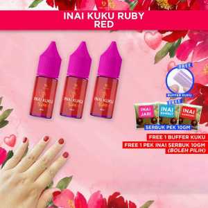 Ruby Nail Henna Inai Kuku | Halal Wudhu-Friendly Water Permeable Nail Color