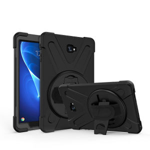Armor Rugged Case Samsung Galaxy Tab A6 A 10.1 inch 2016 S Pen SM P585 P580 Hybrid Protective Casing Hardcase Hand Strap Stand Cover Pelindung Shockproof Tahan Banting