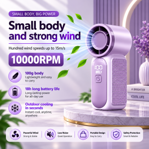 BNTT: XX688 Portable Turbo Mini Fan 100 Speeds Digital Display Type-C Rechargeable Free StickerX
