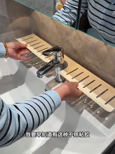 Quivlox Sink Faucet Shelf Storage Rack No Drill Stainless Bathroom Countertop Toothbrush Holder Rak Tuala