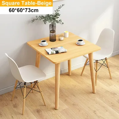 Multifunctional Square Table Nordic Wood Square Dining Table Study Computer Desk Dining Table Modern Simple Solid Wood Table