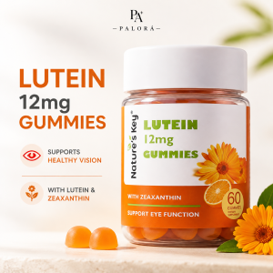 Natures Key Lutein 12mg Gummies with Zeaxanthin for Eye Function Support. 60 Gummies.