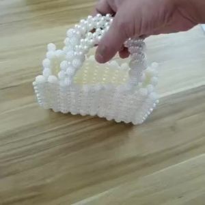 Cross-border bestseller: Hand-woven beaded bayberry square bag with pearl accents suitable for evening gowns unique design