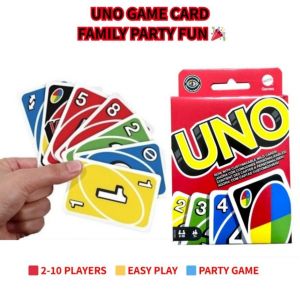UNO Classic Card Game 2-10 Players Family Party Board Game Color Number Matching Fun for Kids Adults