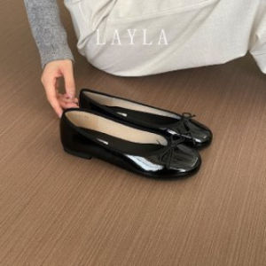 Spring/Summer Korean Style 2025 New Soft Sole Ballet Flats Comfortable Bowknot Loafers