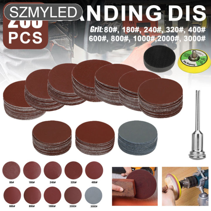 203 Pieces 2 Inch Sanding Disc 803000 Sandpaper Hook Loop Sanding Pads