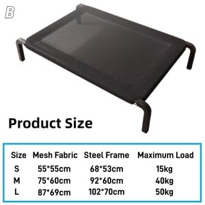 Elevated Pet Bed Breathable Washable Headrest Moisture Resistant Dog Cat Sleeping Cot Bed