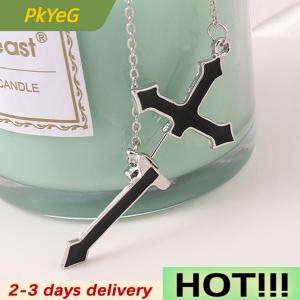 PkYeG Fashion Punk Black Cross Drop Earrings For  Vintage Rock Pride Long Chain